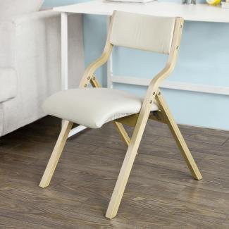 Klappstuhl, Küchenstuhl, mit gepolsterter Sitzfläche und Lehne, weiß, FST40-W