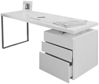 Schreibtisch, MDF/ Metall weiß, 76 x 140 x 70 cm