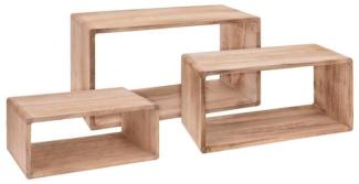 Home&Styling Wandregal-Set 3 Stk. Paulownia-Holz