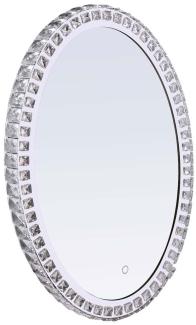LED Wandspiegel, Kristalle, Chrom, CCT-Schaltung, H 70 cm