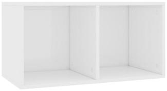 Schallplatten-Aufbewahrungsbox Hochglanz-Weiß 71x34x36 cm