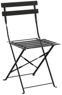 Bolero klappbare Terrassenstühle Stahl schwarz, 2 Stück, Sitzhöhe: 44cm, 80 x 38,7 x 47,1cm