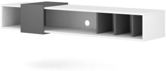 TV-Lowboard Design-T in weiß und grau hängend 150 cm