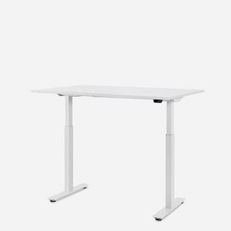 120 x 80 cm WRK21® SMART - Weiss Uni / Weiss elektrisch höhenverstellbarer Schreibtisch