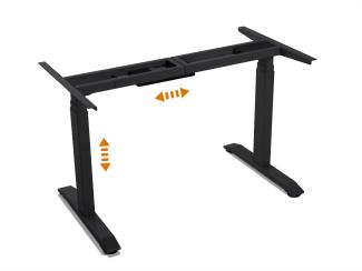 Möbel-Eins OFFICE ONE elektrisch höhenverstellbarer Schreibtisch / Stehtisch, Material Dekorspanplatte schwarz 160x80 cm ahornfarbig