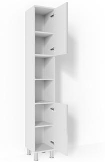 VICCO 'Fynn' Badezimmer Hochschrank, Weiß hochglanz, 190 x 30 cm
