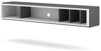 TV-Lowboard Amari in anthrazit und weiß hängend 153 cm