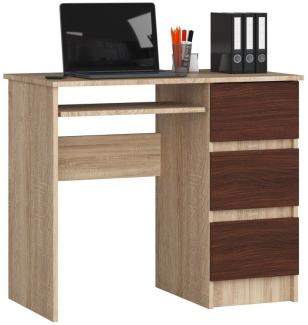 Schreibtisch Bürotisch Tisch A600 90x55x78 cm Sonoma-Wenge Ausführung Rechts