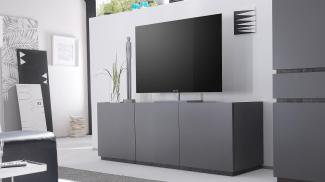 LC Spa Sideboard REX TV-Board Fernsehschrank anthrazit matt Lack und Wenge