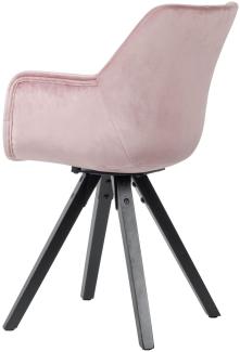 Wohnling Stühle im 2er-Set Samt rosa, Rosa/ Schwarz