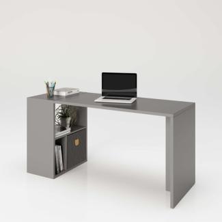 Fortuna 'Set' Schreibtisch mit Regal, grau, 75 x 57,9 x 120 cm