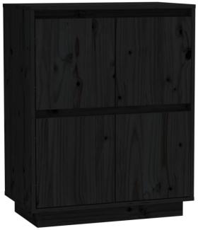 Sideboard Schwarz 60x34x75 cm Massivholz Kiefer [813379]