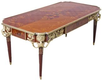 Casa Padrino Luxus Barock Schreibtisch Mahagoni Sekretär 120 cm - Antik Stil
