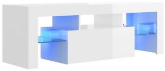 vidaXL TV-Schrank mit LED-Leuchten, Hochglanz-Weiß, 120 x 35 x 40 cm [804352]