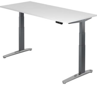 'XBHM19' Sitz-Steh-Schreibtisch elektrisch 180x80cm Weiß Graphit, poliert