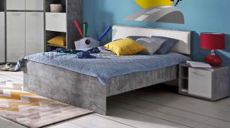 FORTE 'Canmore' Möbel Bett betongrau/weiß, 120x200cm