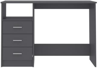 Schreibtisch mit Schubladen, Spanplatte Grau, 110 × 50 × 76 cm