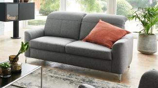 Sofa 2-Sitzer MEMPHIS BASIC Stoff grau Kopfteilverstellung