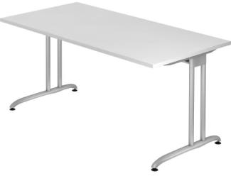 'BS16' Schreibtisch C-Gestell 160x80cm Weiß / Silber