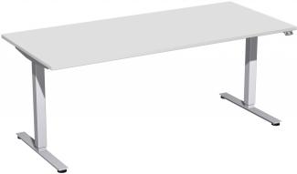Elektro-Hubtisch 'Smart', höhenverstellbar, 180x80x70-120cm, gerade, Lichtgrau / Silber