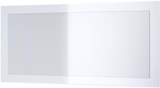 Vladon Spiegel Lima, Wandspiegel mit Rahmen im modernen Stil, Weiß Hochglanz (89 x 45 cm)