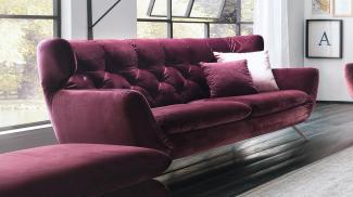 Candy Sofa SIXTY 2,5-Sitzer Bezug Velour Stoff purple Gestell Chrom 200 cm