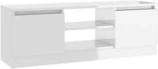 TV-Schrank mit Tür Hochglanz-Weiß 102x30x36 cm