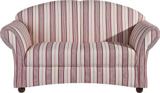 Corona Sofa 2-Sitzer Flachgewebe Rot Buche Nussbaumfarben