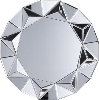 Wandspiegel Silber ø 70 cm MDF Platte Unregelmässig Diamantform Form Modern