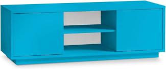 AILEENSTORE TV-Lowboard Eyecatcher - Fernseher-Tisch in Holz-Optik - HiFi-Kommode mit 2 Türen & 2 Fächern - Wohnzimmer-Möbel türkis-blau