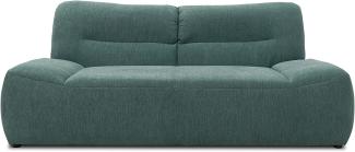DOMO Collection Boho Sofa, 2 Sitzer im Boho-Style, 2er Sofa, Couch, Bigsofa in petrol