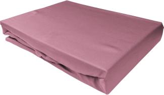 Bettwaesche-mit-Stil Mako-Satin Spannbettlaken rosa 100x200cm