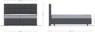 Boxspringbett Dream-Fine 160x200 cm Mikrofaser Beige mit Matratze und Topper