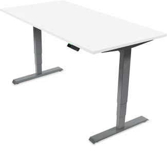 Desktopia Pro X - Elektrisch höhenverstellbarer Schreibtisch / Ergonomischer Tisch mit Memory-Funktion, 7 Jahre Garantie - (Weiß, 180x80 cm, Gestell Grau)