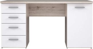 'Beach' Schreibtisch mit Schubladen, Sandeiche/ weiß, 145 x 76,3 x 60 cm