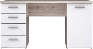 'Beach' Schreibtisch mit Schubladen, Sandeiche/ weiß, 145 x 76,3 x 60 cm