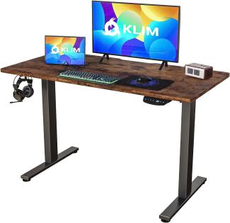 KLIM K120E Standing Desk + Höhenverstellbarer Schreibtisch 120 x 60 cm + Schreibtisch Höhenverstellbar Elektrisch mit Langlebigen Materialien + Einfache Installation + NEU 2022 (Walnuss)