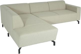 Ecksofa HWC-J60, Couch Sofa mit Ottomane links, Made in EU, wasserabweisend ~ Stoff/Textil sand-braun