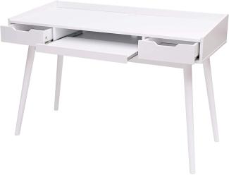 Mendler 'HWC-A70b' Schreibtisch aus MDF, weiß, 80 x 120 x 55 cm
