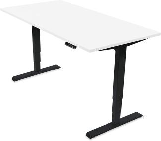 Desktopia Pro - Elektrisch höhenverstellbarer Schreibtisch / Ergonomischer Tisch mit Memory-Funktion, 5 Jahre Garantie - (Weiß, 120x80 cm, Gestell Grau)