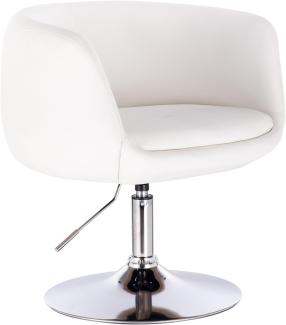 WOLTU® BH78ws 1 x Barsessel Loungesessel mit Armlehne, stufenlose Höhenverstellung, Kunstleder, Weiß