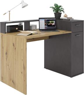 FMD furniture Schreibtisch, Spanplatte, Artisan Oak Nb/Matera, ca. 120 x 90 x 65 cm