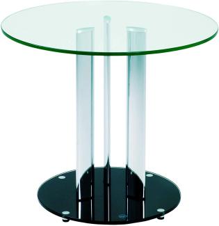Beistelltisch aus Glas/ Metall, rund, Ø 59cm