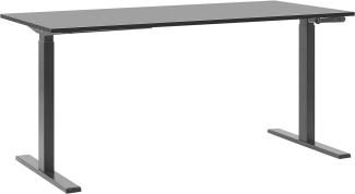 Schreibtisch manuell höhenverstellbar, Schwarz, 76-116 x 160 x 72 cm