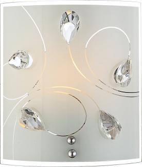 GLOBO Wandleuchte Wandlampe Innen Deckenleuchte Glas Kristalle 17 x 19 cm 404.