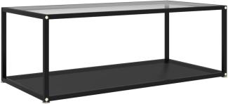 vidaXL Couchtisch Transparent und Schwarz 100x50x35 cm Hartglas