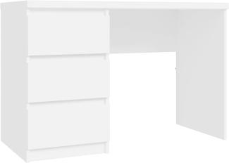 Forte Net 106 Schreibtisch mit 3 Schubladen, Holzwerkstoff, weiß matt, B x H x T: 108 x 72,5 x 50 cm