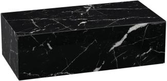 Wohnling Couchtisch, schwarz, Hochglanz mit Marmor Optik, MDF, 100x30x50 cm
