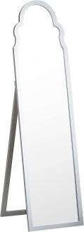 Stehspiegel Silber mit dekorativem Rahmen 40 x 150 cm Rustikal Ganzkörper für Ecke Schlafzimmer Garderobe Bad Wohnzimmer