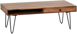 Wohnling Couchtisch HARLEM Massiv-Holz 120 cm breit, Sheesham